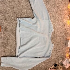 Comfort Colors Light Blue Off-the-Shoulder Sweater